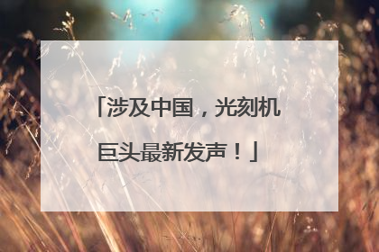 涉及中国，光刻机巨头最新发声！